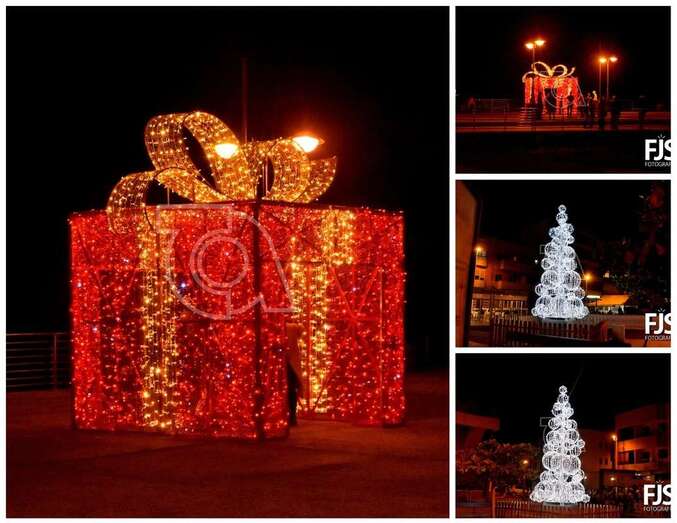 Adornos navideños colocados en la costa de Telde/Francisco Javier Santana